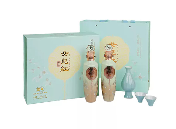 玉溪黄酒回收女儿红18年黄酒十八年桂花林藏老酒500ml*2礼盒装