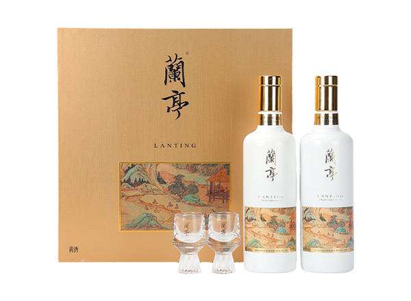 玉溪会稽山兰亭黄酒回收国潮兰亭500ml*2礼盒装