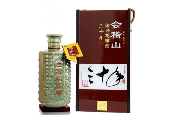 玉溪会稽山黄酒回收会稽山三十年绍兴花雕酒30年木盒装2.5L黄酒